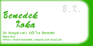 benedek koka business card